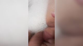 Horny MILF Plays with her Clit in Bubble Bath