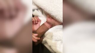 Adorable Asian Teen Sucks Cock after Shower