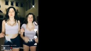 Tiktok Teens bounce boobs No bra Shake tits nips