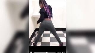 Ebony PYT Twerking in School Bathroom