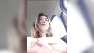 Horny Girl Masturbating in the Car