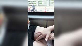 Korean Girl Mastrubates on Public in the Car