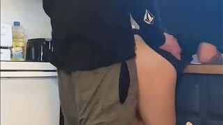 Step Brother Sneaks a Quicky on Real Step Sister while she Washes Dishes