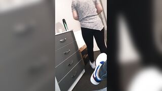 Stepmom in Leggings Fucked by Stepson in Front of Stepdaughter