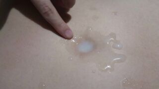 Playing with Cum in my Navel - Belly Button Fetish - Cumshot