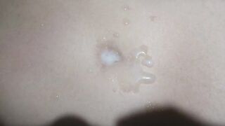 Playing with Cum in my Navel - Belly Button Fetish - Cumshot