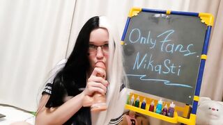 Cosplay School Girl Lick Cock and Balls