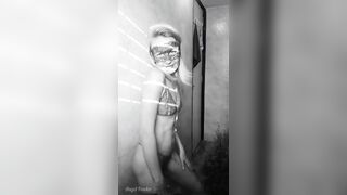 Tik Tok Morning Dance in Sunny Bathroom Golden Shower Piss on Wall