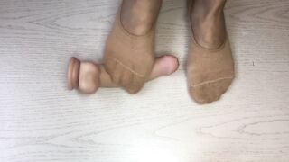 Trample Cock and Balls with Nude Ped Socks