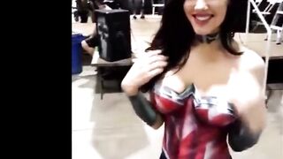 Naked Wonder Woman body painting,amateur teen