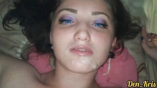 Blue-eyed Beautiful Cutie after School Sucks my Dick, Fucks and Gets Cum in Mouth