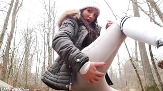 Teen Slut Masturbates In The Forest