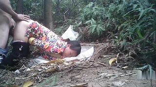 Mature asian street prostitute fuckt in the woods