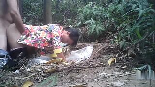 Mature asian street prostitute fuckt in the woods