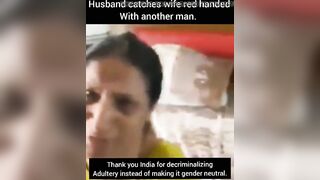 Indian Husband catches wife having affair with another man