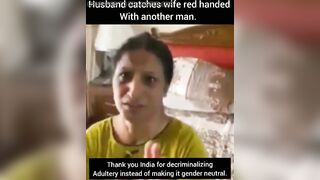 Indian Husband catches wife having affair with another man