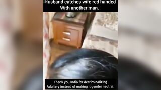 Indian Husband catches wife having affair with another man