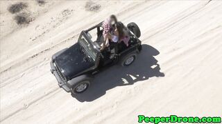 Jeep sex filmed by drone