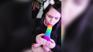 BBW Submissive Neko Girl Xxkittens Hardcore BJ Training Gagging & Crying with Nipple Clamps & Collar