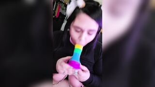 BBW Submissive Neko Girl Xxkittens Hardcore BJ Training Gagging & Crying with Nipple Clamps & Collar