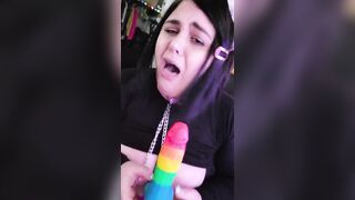 BBW Submissive Neko Girl Xxkittens Hardcore BJ Training Gagging & Crying with Nipple Clamps & Collar