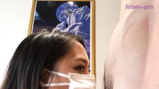 Japanese Bitch Dancer Akane's Face Shot from Tongue Piercing Blowjob④。ビッチダンサーあかねの舌ピフェラ→顔射