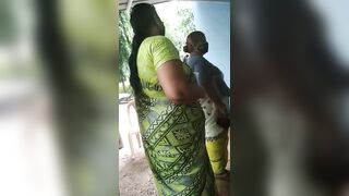 Desi aunty big tits and hot figure in bank