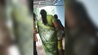 Desi aunty big tits and hot figure in bank