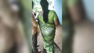 Desi aunty big tits and hot figure in bank