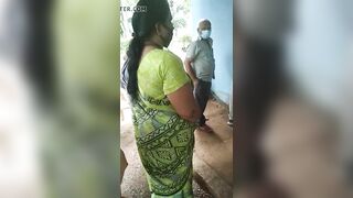 Desi aunty big tits and hot figure in bank