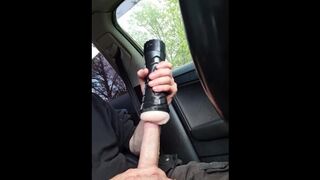 Fucking my Fleshlight in the Car