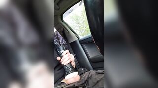 Fucking my Fleshlight in the Car