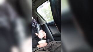 Fucking my Fleshlight in the Car