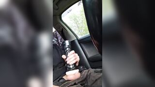 Fucking my Fleshlight in the Car