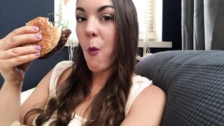 Sexy Babe Eating a Burger