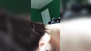 Slut is Degraded while she Slobbers on Huge Cock