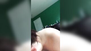 Slut is Degraded while she Slobbers on Huge Cock