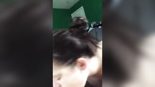 Slut is Degraded while she Slobbers on Huge Cock