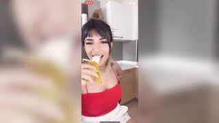 Turkish Bitch eat Banana on Live