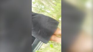 Car flash and masturbating with cumshot on pussy