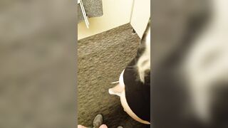 Gorgeous American Wife Blows Hubbys Friend in Dressing Room