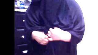 Arab girl with a big ass wearing a Niqab shows big boobs