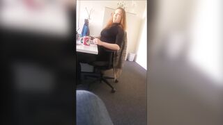 Office Slut Angi in Black Pantyhose