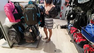 Risky Public Flashing Boobs I Show my Boobs to a guy working in SM Department Store Real Stranger