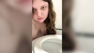 Slut pisses and licks toilet seat humiliation