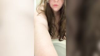 Slut pisses and licks toilet seat humiliation