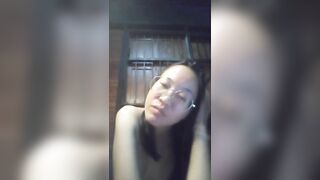 Asian girl at home alone and bored masturbates 1