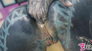 Tattoo Couple Pov Virtual Sex - Anal Creampie, Female Orgasm, Goth, Punk, Anal Fuck, Gapes, Sloppy Bj