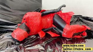 Fejira com 3 layer zentai and tape mummification orgasm