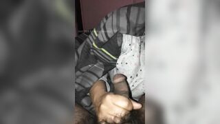 Horny Indian Wife gives passionate handjob to a hairy cock